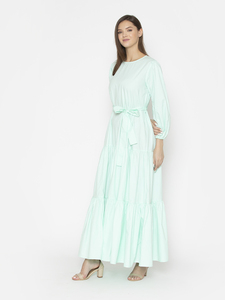 Haute qualité à la mode femmes Designer décontracté printemps solide col rond femmes robe à la fabrication en gros à bas prix - Product Image 3