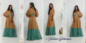 Vestido maxi de playa, vestido maxi bordado, vestido maxi cruzado, vestido maxi de playa con cintura baja, vestido mini con cuello - Product Image 3