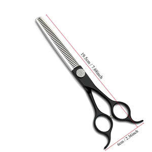 Profesional BHY ANAAIF reutilizable 7,0 pulgadas instrumento veterinario mango negro diamante tornillo adelgazamiento Acero inoxidable perro aseo - Product Image 3