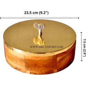 Table en laiton métallique sculptée à la main conteneur Roti Chapati accessoires de cuisine ronds de la plus haute qualité conteneur Chapati - Product Image 4