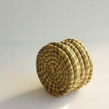 Sous-verre d'herbe de mer de qualité supérieure avec sous-verre de tasse de thé de forme ronde pour la décoration de table multicolore au prix de gros - Product Image 5