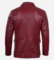 Blouson d'hiver pour homme en cuir de mouton véritable, imperméable, coupe-vent, respirant, chauffant, sans col, style business décontracté, gothique vintage, pour moto