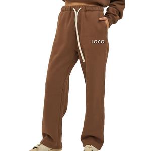 Pantalons et pantalons personnalisés pour hommes de haute qualité 350g tube droit épais décontracté couleur unie style sport ample avec plus polaire - Product Image 2