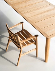 Silla de comedor al aire libre Silla de teca natural Caoba Suar Habitación de madera Minimalista Simple Moderno 081047 - Product Image 3