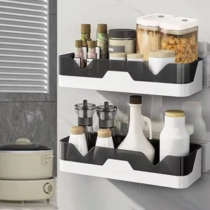 Elegante estante de almacenamiento de plástico para baño, organizador de pared, solución duradera para ahorrar espacio, utilidad para el hogar y la cocina - Product Image 3