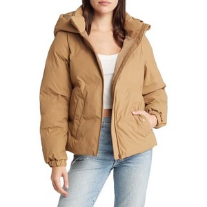 Women's Personalized Logo Plain Dyed Knitted 100% Polyester Windproof Puffer Jackets Wholesale Custom Sizes Color Winter Casual - Product Image 3