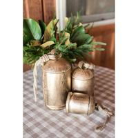 Cloches en laiton ornements décor de mariage artisanat en métal Jingle Bell doré fini luxe jardin suspendu cloches de vache de noël 2025