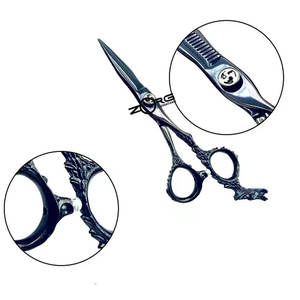กรรไกรร้านตัดผมมีหลายสี,กรรไกรร้านตัดผมร้านทำผมแฟนซีสีน้ำเงินเข้ม - Product Image 4