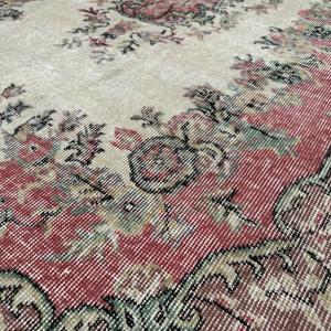 พรมตุรกีขนาด 3.9x6.8 ฟุต พรมวินเทจ พรมสีแดงสไตล์ตะวันตกเฉียงใต้ - Product Image 5