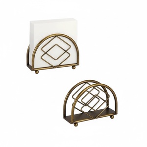 Vintage Tableware Napkin Holder Metal Napkin <b>Stand</b> Silver Color Tissue <b>Stand</b> for Home & Office <b>Desktop</b> Organizer - Product Image 5