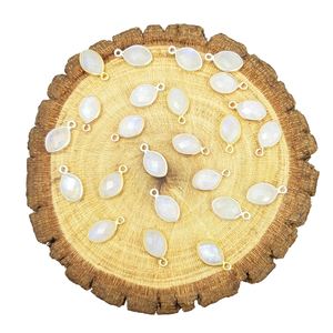 Pierre de lune arc-en-ciel en forme de Marquise, Vermeil à facettes en argent Sterling 925, pendentif de lunette Marquise, breloques de pierre de naissance - Product Image 2