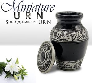 Small American Style Aluminium Cremation Urn with Customized Logo Velvet <b>Box</b> Wholesale Funeral Supplies Keepsake <b>Ashes</b> Holder - Product Image 4
