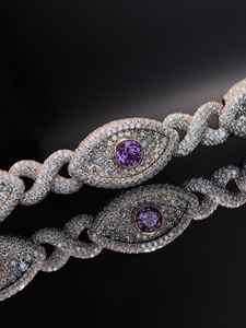 Pulsera de eslabones estilo hip hop con incrustaciones de diamantes de moissanita incoloros en plata de ley 925, joyería de lujo brillante para raperos, ideal para fiestas. - Product Image 3