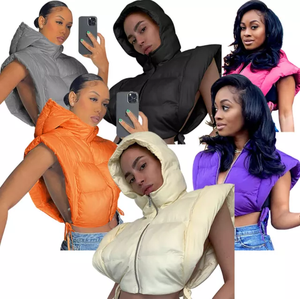 Chaleco Acolchado de Lona para Hombre, Diseño Único de Alta Calidad, Invierno, Cuello Alto, Sin Mangas, Corto, Estilo Burbuja, Chaqueta Moderna - Product Image 2