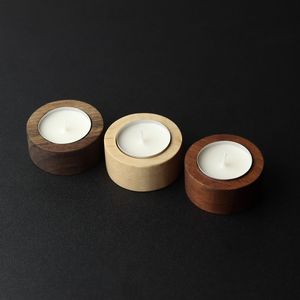 Portavelas de madera artesanal para decoración del hogar, perfecto para festivales, bodas, mesas de comedor, espacios acogedores y salas de estar. - Product Image 4