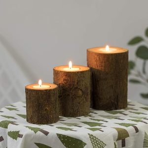 Porte-bougie en bois fait main de haute qualité, design simple et élégant, personnalisé pour l'arrangement de bougies de Noël, affichage - Vente en gros - Product Image 1