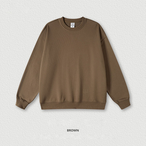 Vente en gros sweat-shirt surdimensionné en éponge française 440 GSM de haute qualité Logo personnalisé brodé motif solide poids lourd pour l'automne - Product Image 4