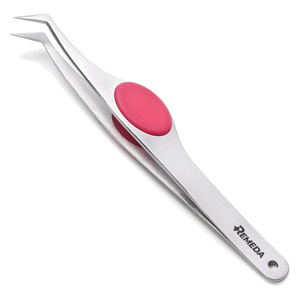 REMEDA-Pinzas de punta en ángulo de alta precisión, 12cm, agarre de cojín, pinzas de joyería con potencia Manual, juego de instrumentos de puntas en ángulo fino - Product Image 1