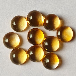 หินควอตซ์สีเหลืองซิทรินทรงหลวมหลังแบนทรงหลวมเกรดสูง8มม. ตัดเป็นจำนวนมากขายส่ง - Product Image 1