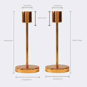 Ensemble de bougeoirs en métal moderne 2 3 Haute qualité Résistant à la chaleur Durable Écologique Saint-Valentin Noël Anniversaire - Product Image 3