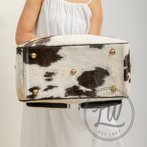 LW Custom 2024 pelo de cuero blanco y marrón genuino en bolsa de lona para mujeres y damas Premium Genuine Deal - Product Image 4