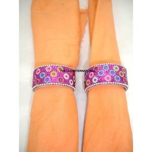 แหวนผ้าเช็ดปากเหล็กทรงกลมสีชมพูสไตล์แฟนซีแฮนด์เมดขายดีที่สุดของตกแต่งบ้าน - Product Image 1