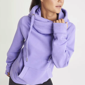 Col croisé coton polaire solide poche pull à capuche chaud élégant unisexe hiver S-3XL - Product Image 3