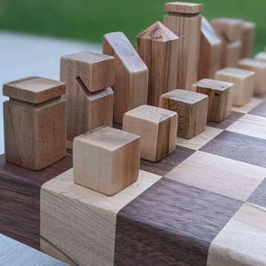 MÁS JUEGO DE AJEDREZ DE MADERA PERSONALIZADO JUEGO DE AJEDREZ DE GRAN TAMAÑO Tablero plegable Piezas de ajedrez Juego de mesa - Product Image 3