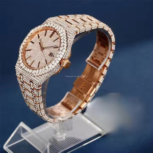 Montre-bracelet pour homme, style business quotidien, mouvement à quartz, pierre en moissanite, épaisseur du boîtier de 5 mm, design classique en acier inoxydable - Product Image 4