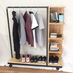 Organizador de Ropa Plegable de Madera Natural para Armario y Tienda de Ropa - Product Image 2