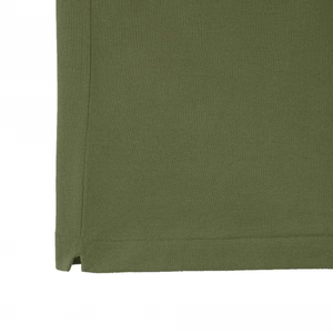 Polo de Piqué de Algodón Verde Oliva para Hombre, Manga Corta, Casual, Color Sólido, Tejido Antiarrugas, Corte Regular - Product Image 3