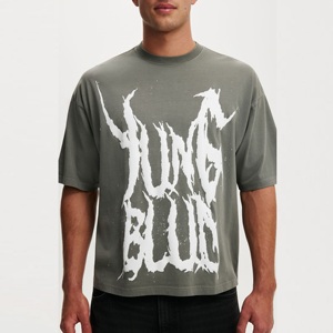 เสื้อยืดโอเวอร์ไซส์สตรีทแวร์ผู้ชายสุดหรู แขนสั้น ผ้าฝ้ายแท้ เนื้อเนียน ระบายอากาศได้ดี น้ำหนัก 300 กรัม รับผลิตแบรนด์ส่วนตัว - Product Image 5