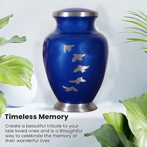Engraved Aluminium Cremation Urn for Human <b>Ashes</b> Adult Male Female Pets Cat <b>Dog</b> Urn Large Burial Funeral Urns for <b>Ashes</b> (Blue) - Product Image 4