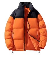 Blouson matelassé à col montant pour homme et femme, imprimé à carreaux et lettres, avec capuche, rembourrage épais en coton, respirant, coupe-vent, personnalisable pour l'automne