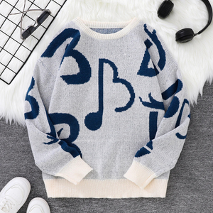 Nuevo suéter Popular de otoño e invierno suéter Casual cuello redondo contraste Color tejido hombres suéter - Product Image 5