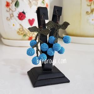 Pendientes de moda abiertos Mavi İğne Oyası Salkım Küpe - Product Image 1