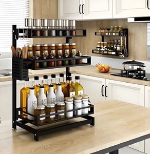 Modern Design <b>Metal</b> Frame Compact and Convenient Storage <b>Shelf</b> for Wine Liquor Spice <b>Kitchen</b> Tools <b>Kitchen</b> Display <b>Shelf</b> - Product Image 2