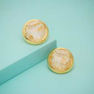 Trendy Religious Style <b>Stud</b> Hoop <b>Earrings</b> 192790 Zinc Alloy Stainless Steel Plastic Bezel Setting Ball Pattern for Parties Pearl - Product Image 3