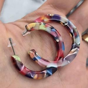 Pendientes de Resina Bordados a Mano, Joyería de Moda de Acero Inoxidable para Mujeres y Niñas, Estilo Clásico para Bodas, Alta Calidad - Product Image 2