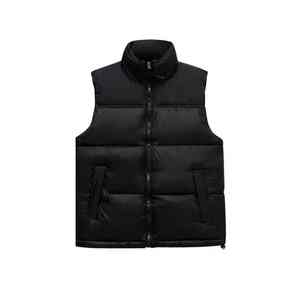 Nueva llegada de moda de invierno desgaste de cuello alto largo con capucha Puffer chaqueta chaleco medio sin mangas de los hombres sin mangas Puffer chaquetas - Product Image 2