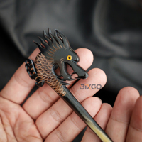 Meilleure Vente Vietnam Gros Cornes de Buffle Naturelles Bâtonnets à Cheveux Dragon Outil de Coiffure Écologique Fait Main Accessoires Unisexe