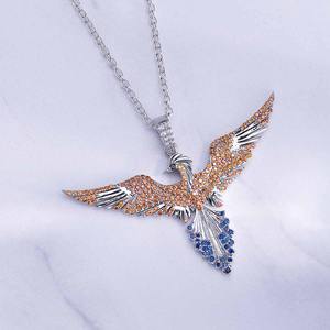 Collar con Colgante de Diamante Moissanite de Color Moderno, Estilo Hip Hop, con Diseño de Pájaro Volador en Plata 925, a Bajo Precio - Product Image 1