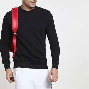 Sweat-shirt à col rond en polaire pour homme de haute qualité, motif uni tendance, haut d'hiver respirant à séchage rapide en polyester/coton - Product Image 3