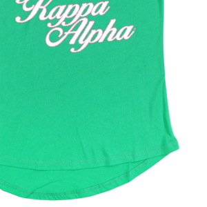 AKA T-Shirt con scollo a V verde 100% in cotone con Glitter stampato lettere greche da donna con scudo anteriore Design personalizzato AKA T-Shirt di abbigliamento - Product Image 5