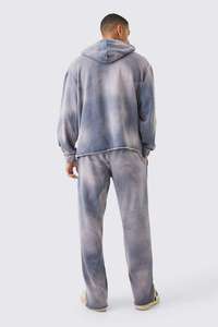 100% ชุดมีฮู้ดโอเวอร์ไซส์ผ้าคอตตอนเทอร์รี่ผ้าคอตตอนหนาโอเวอร์ไซส์ชุดวอร์มกางเกงวอร์มกางเกงวอร์มจ๊อกกิ้งชุดวอร์มสีม่วงซีดจาง - Product Image 3