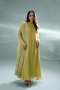 Softb 100% coton costume de pelouse décontracté avec motif solide argent brodé motifs dentelle détaillant pour les déjeuners formels d'été ou Eid - Product Image 5