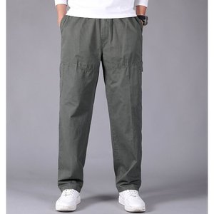 Pantalon en coton grande taille pour femme Pantalon en lin léger et doux Pantalon vert armée décontracté et formel pour homme-Coupe ample confortable - Product Image 6