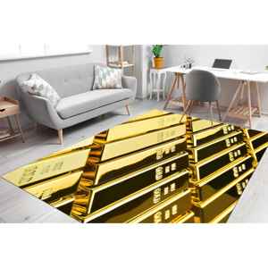 Alfombras Golden Bars, Alfombra para la Cueva del Hombre, Alfombras Doradas, Alfombra Moderna, Alfombra de Oficina, Alfombra de Terciopelo - Product Image 3