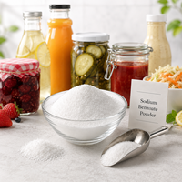 Benzoate de sodium en poudre, qualité alimentaire E211, conservateur pour boissons, sauces, aliments transformés, vente en gros, directement du fabricant