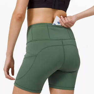 กางเกงขาสั้นเอวสูงสำหรับผู้หญิง,กางเกงขาสั้นสำหรับนักขี่จักรยานเล่นกีฬาโยคะเล่นกีฬาสวมใส่สบายทำโลโก้ได้ตามต้องการ - Product Image 2